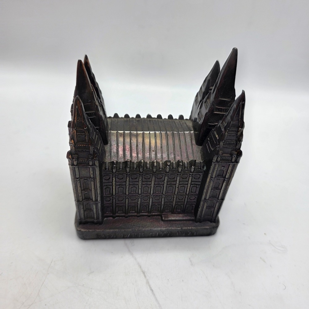 Vintage Mormon Temple Salt Lake City Utah Cast Metal Miniature Souvenir LDS